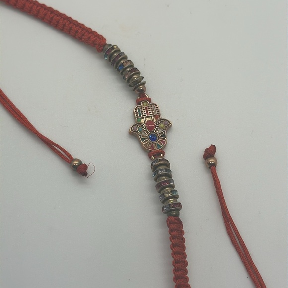 🐼 3/$25 hamsa beaded crystal red string bracelet - Picture 2 of 2